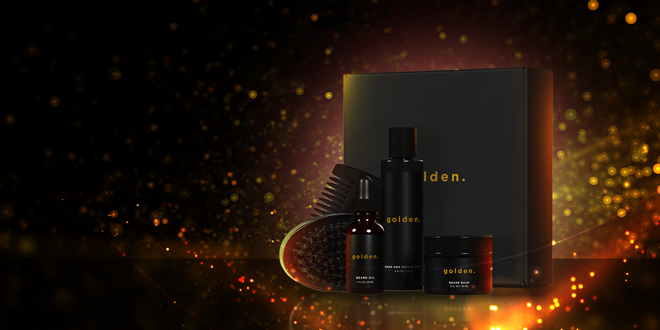 Golden Grooming's beard grooming products.